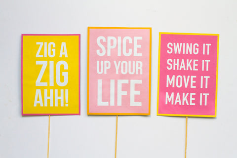 SPICE GIRLS PHOTO BOOTH PROPS PACK PRINTABLES