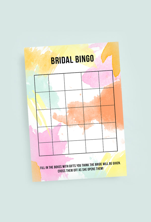 BRIDAL BINGO WEDDING BRIDAL SHOWER GAME