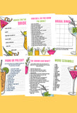 BRIDAL SHOWER / HEN / BACHELORETTE PARTY COCKTAIL THEMED GAMES PACK