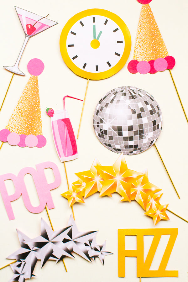 MODERN NEW YEARS EVE PARTY PHOTO BOOTH PROPS PRINTABLE DOWNLOAD
